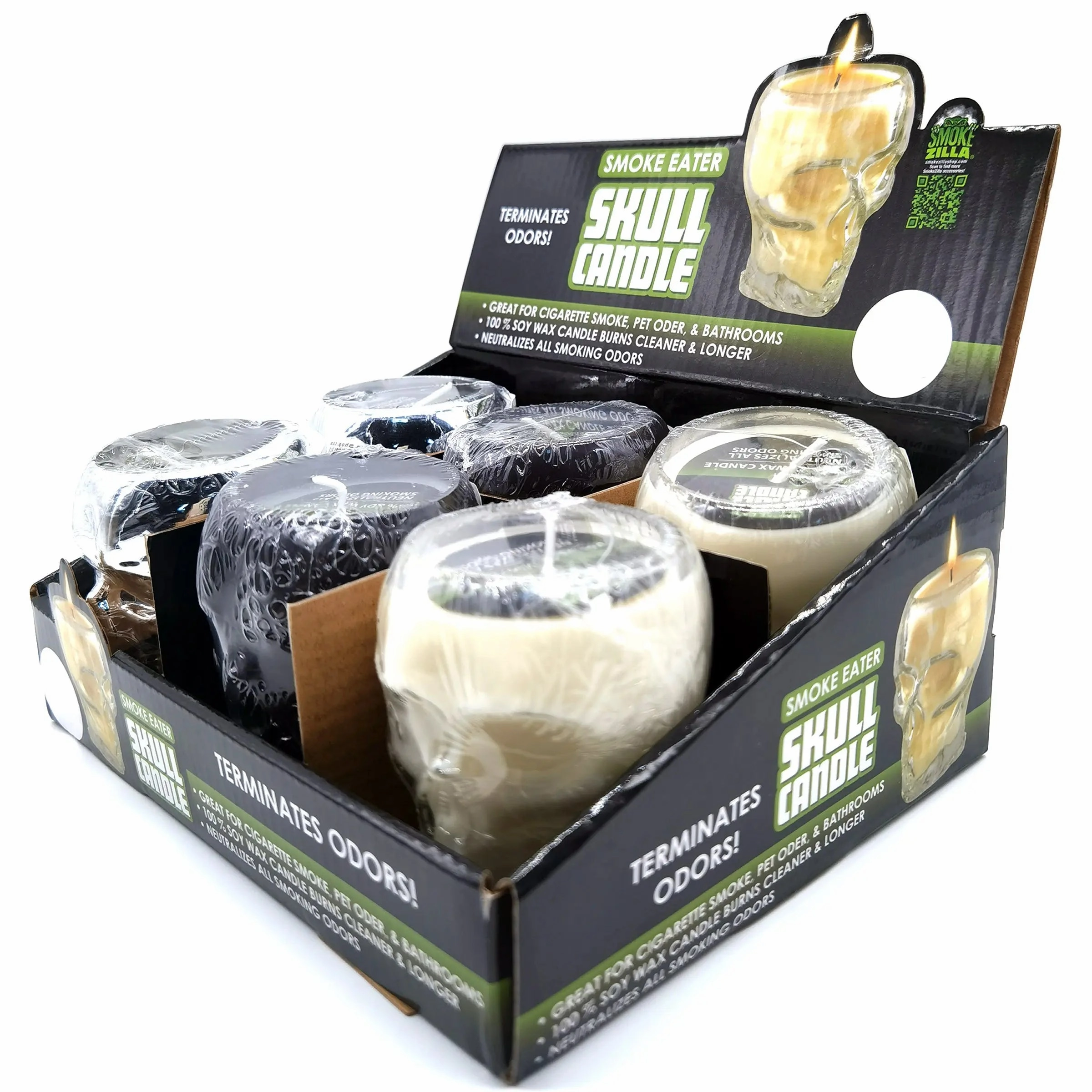 Smoke Eater Skull Candle - 6 Pieces Per Retail Ready Display 22543
