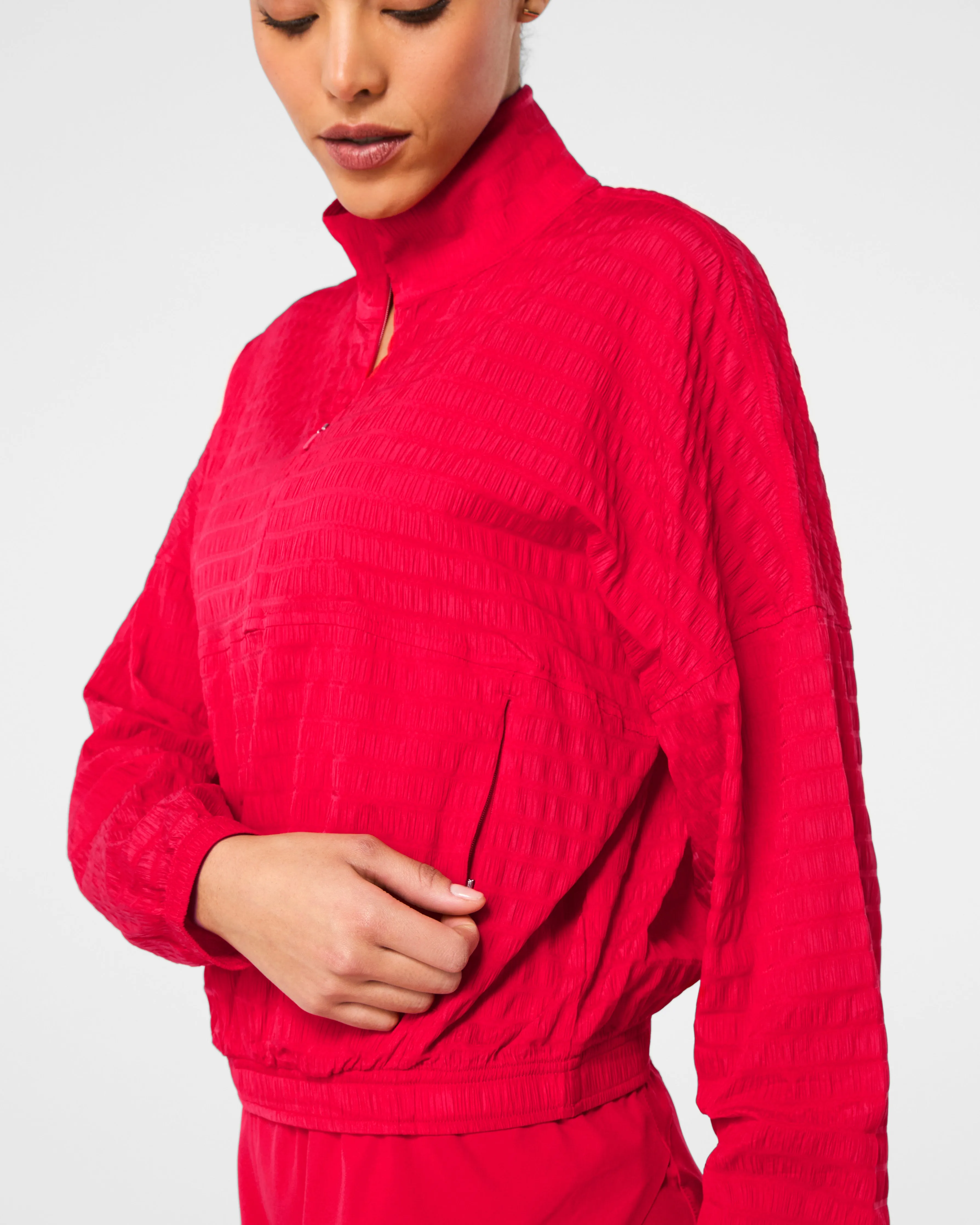 SPANX® Get Moving Textured Half Zip