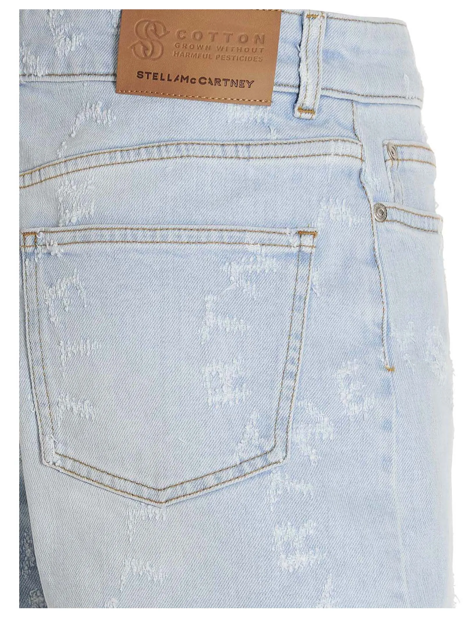 Stella McCartney Laser Logo Denim Shorts