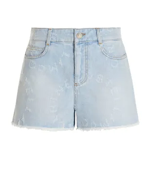 Stella McCartney Laser Logo Denim Shorts