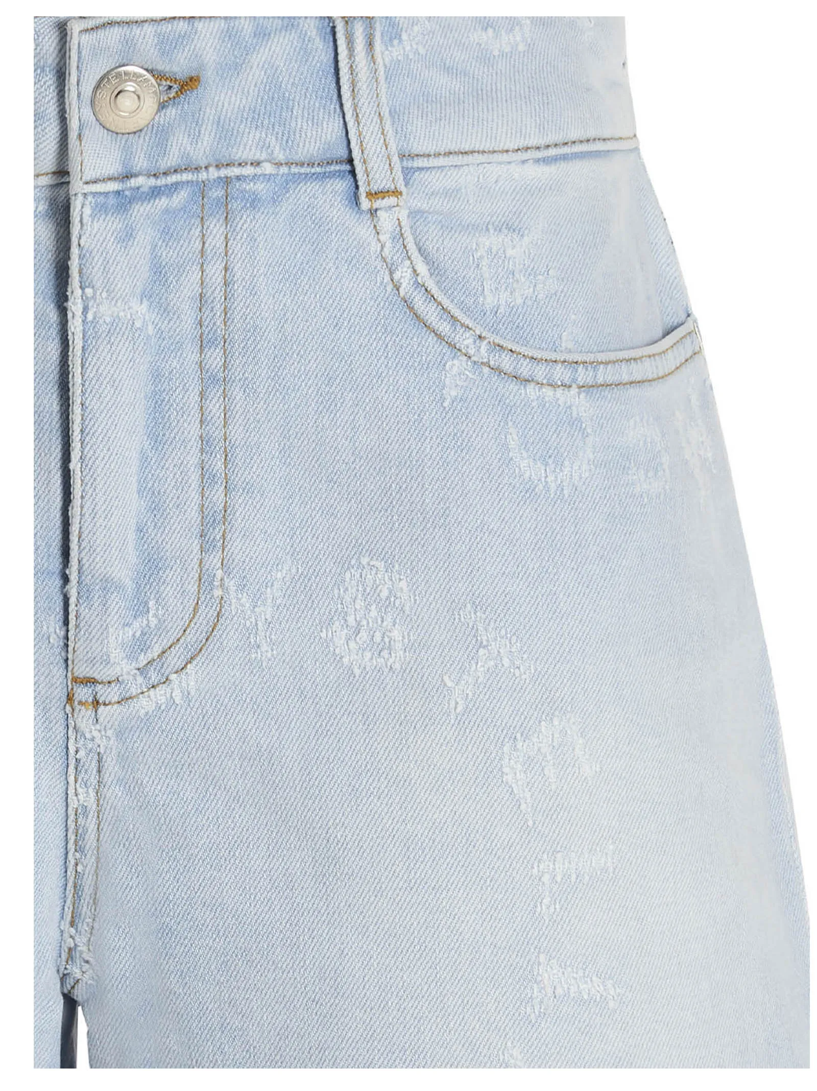 Stella McCartney Laser Logo Denim Shorts