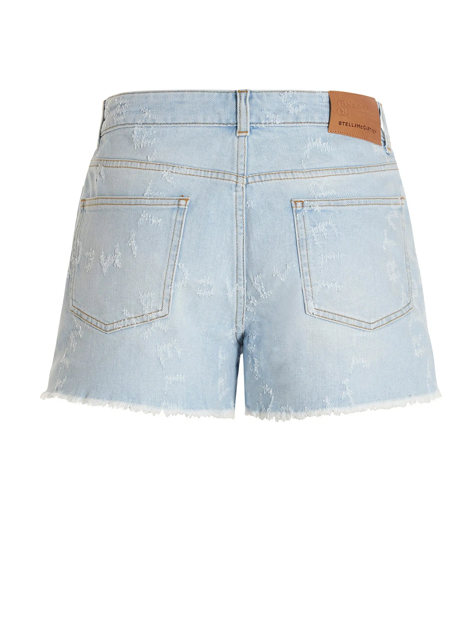 Stella McCartney Laser Logo Denim Shorts