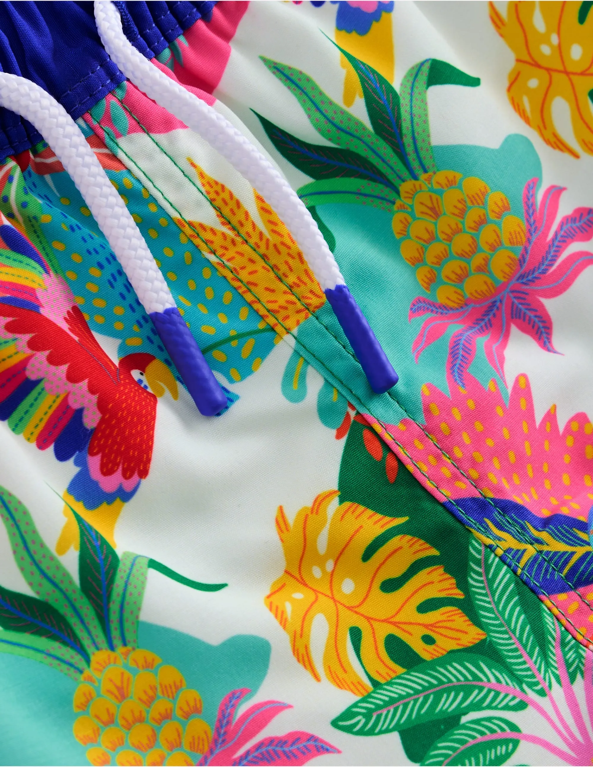 Swim Shorts-Ivory Multi Jungle