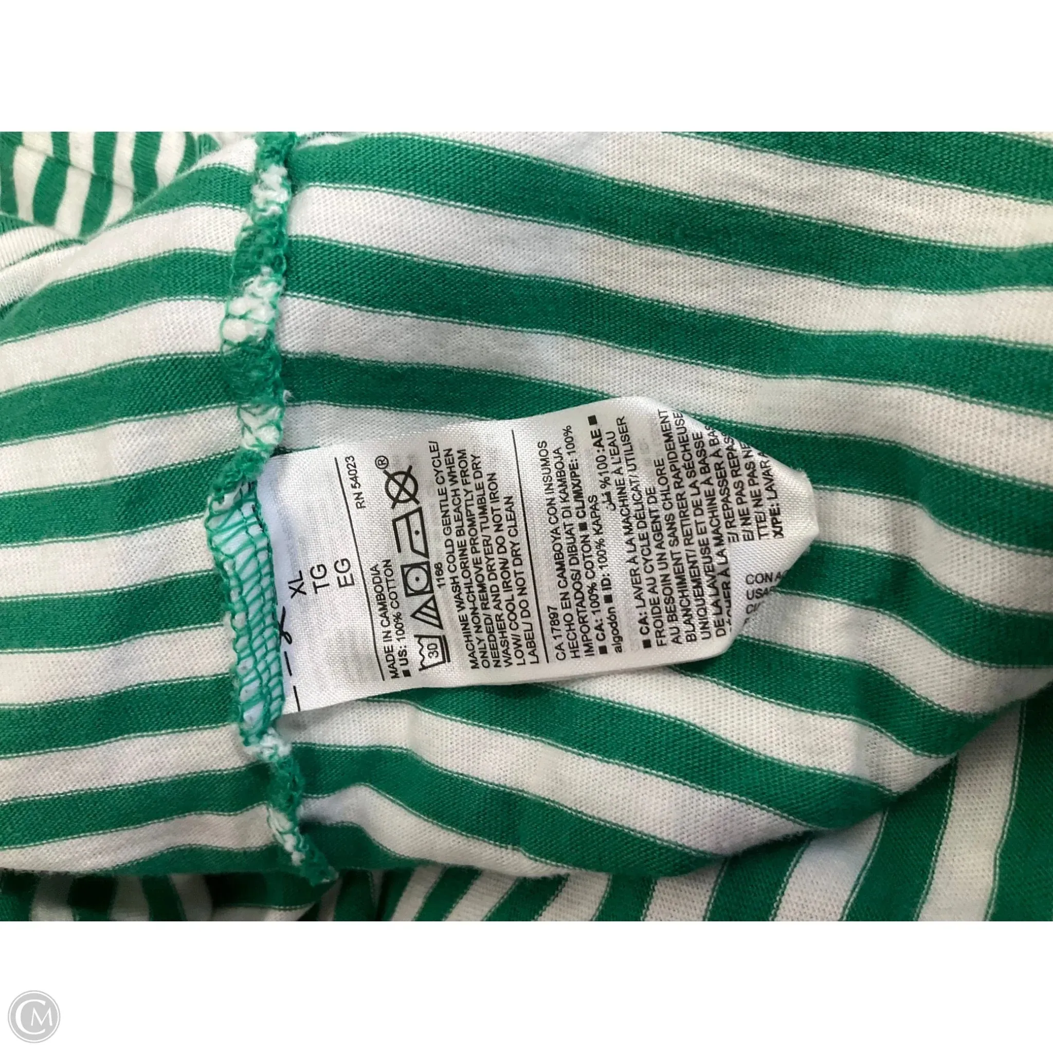 Tank Top By Old Navy In Green & White, Size: Xl