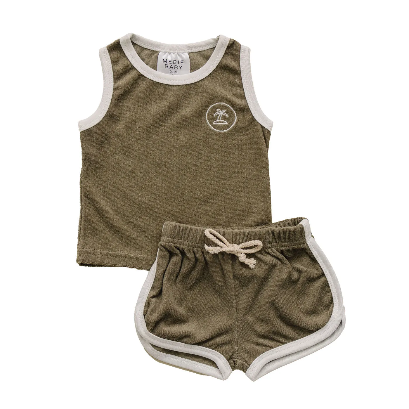 Terry Cloth Short Set - Palm Tree