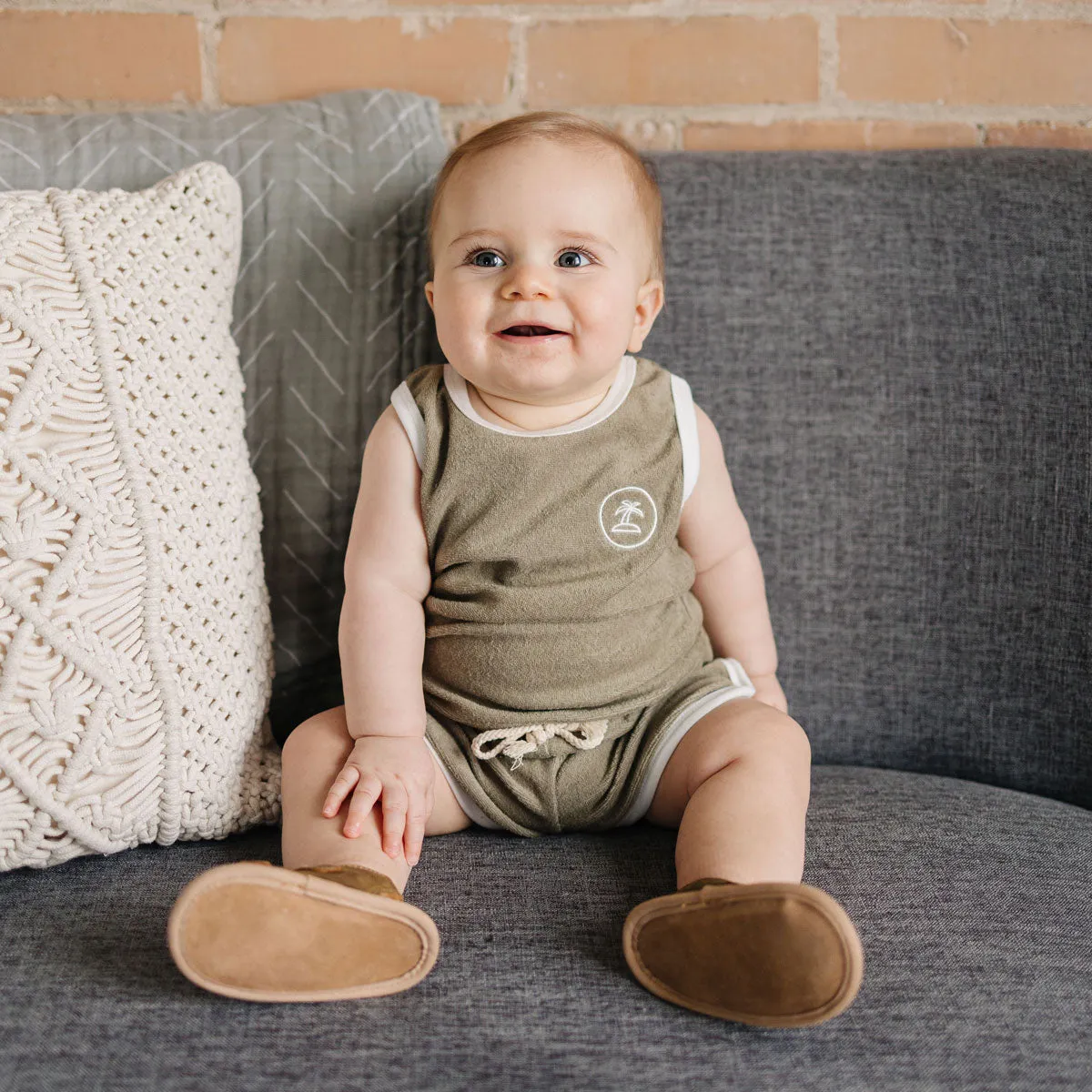Terry Cloth Short Set - Palm Tree