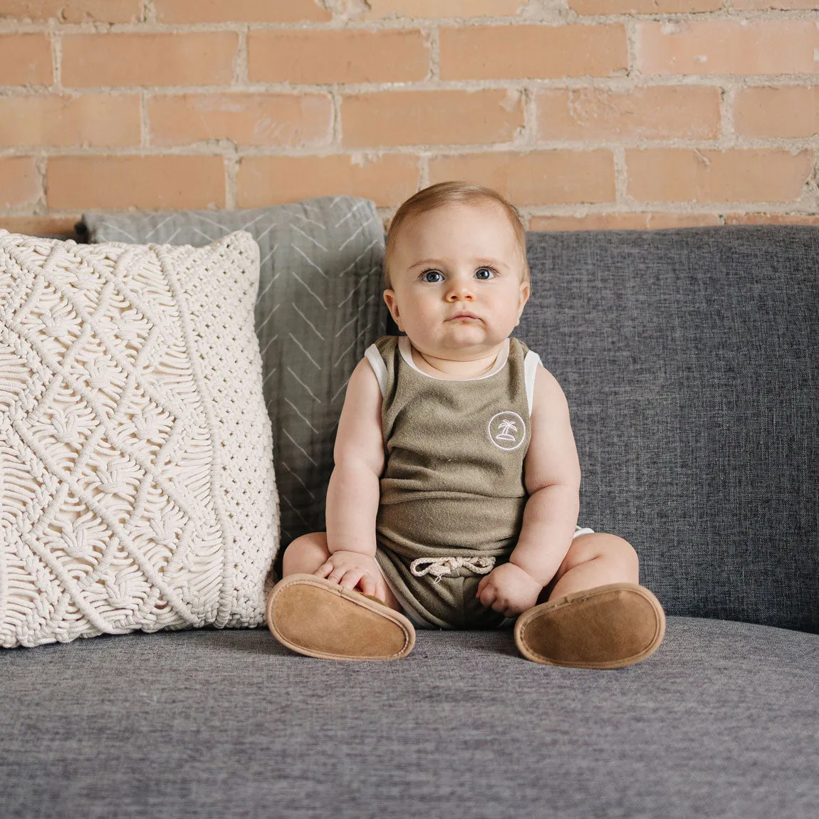 Terry Cloth Short Set - Palm Tree