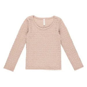 Textured Long Sleeve Top - Rose - FINAL SALE