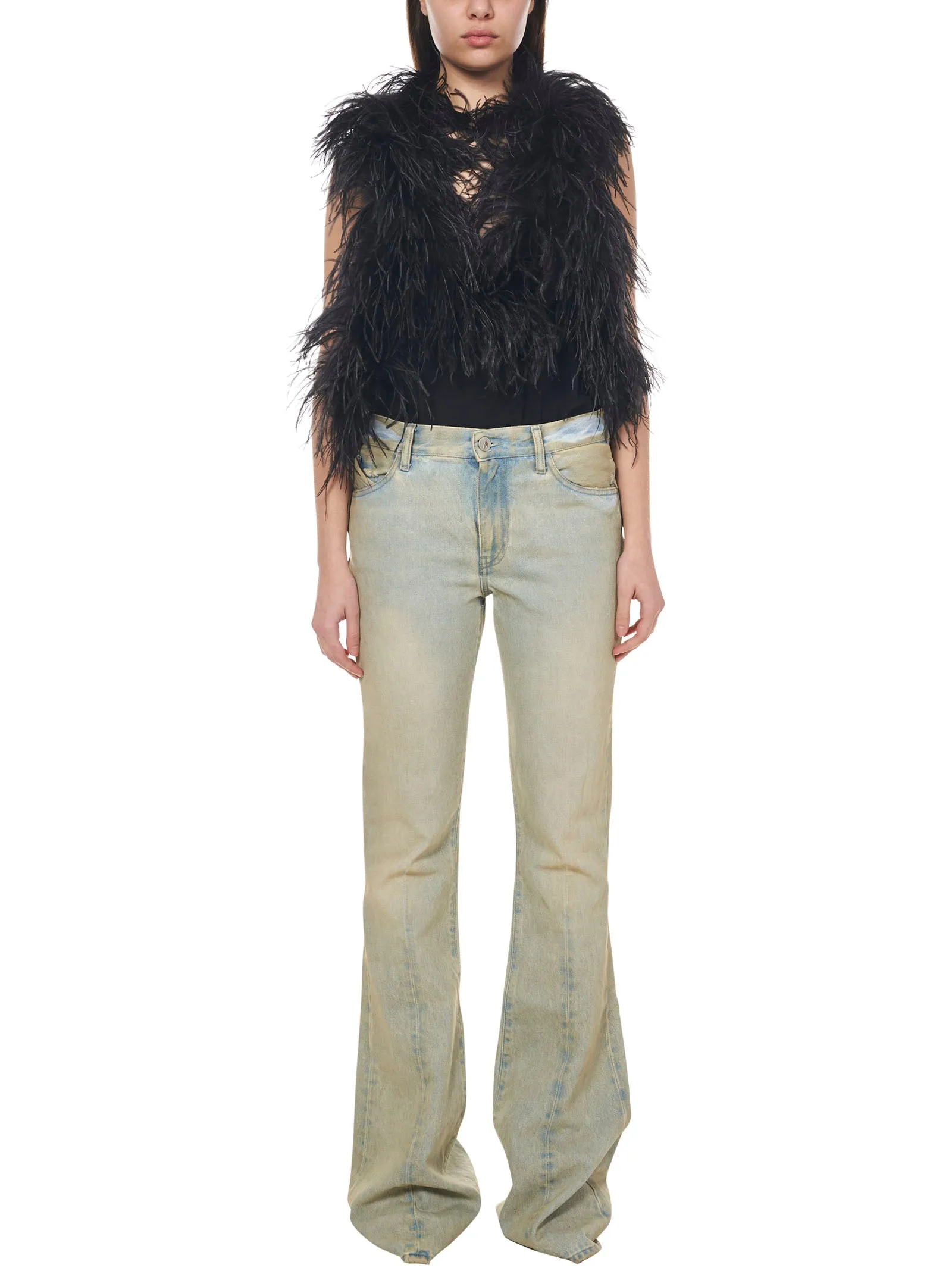The Attico Sleeveless V-Neck Fluffy Top