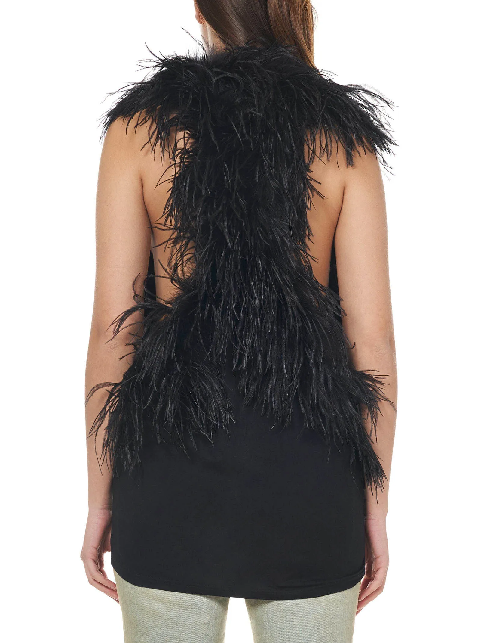 The Attico Sleeveless V-Neck Fluffy Top