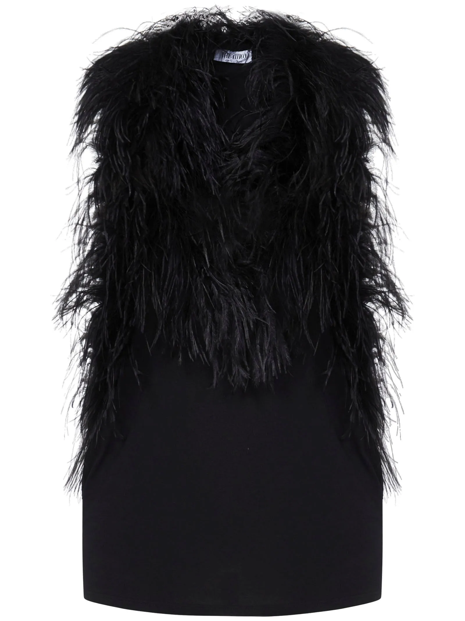 The Attico Sleeveless V-Neck Fluffy Top