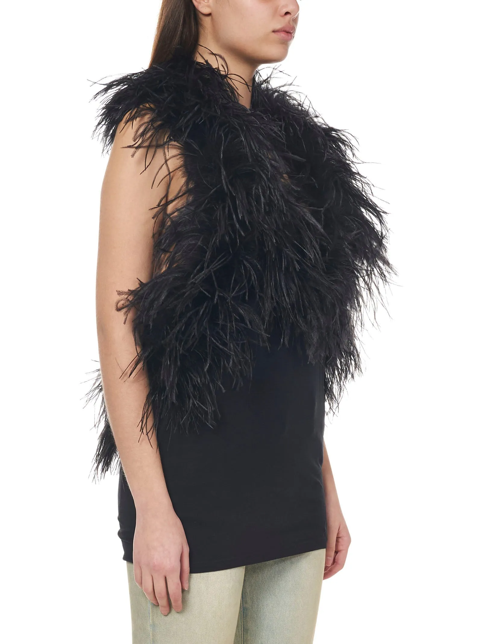 The Attico Sleeveless V-Neck Fluffy Top