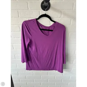 Top 3/4 Sleeve Basic By Chicos In Purple, Size: M