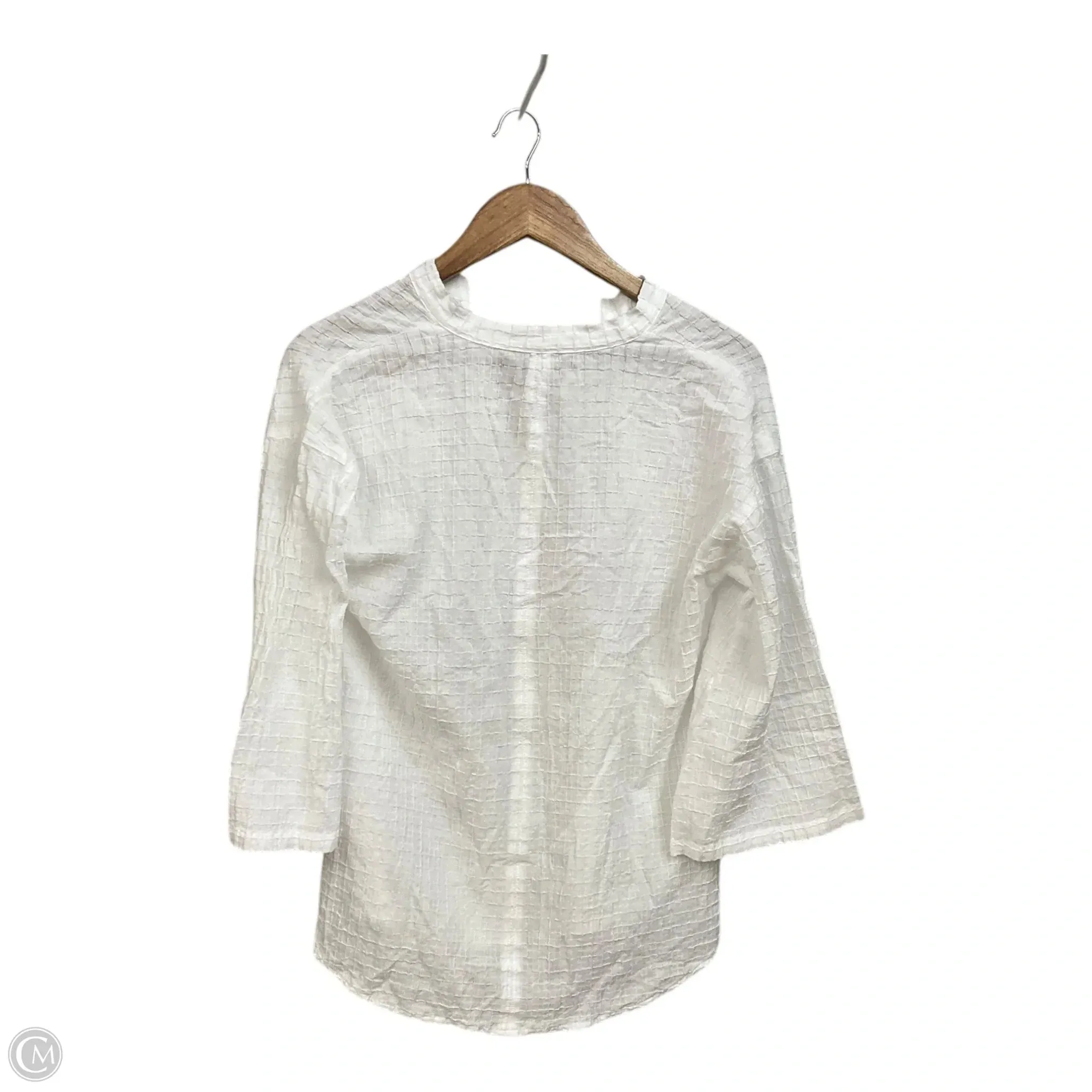 Top 3/4 Sleeve By Eileen Fisher In White, Size: Xs