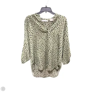 Top 3/4 Sleeve By Lush In Black & Green, Size: L