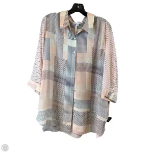 Top 3/4 Sleeve By Rose And Olive In Blue & Pink, Size: 1x