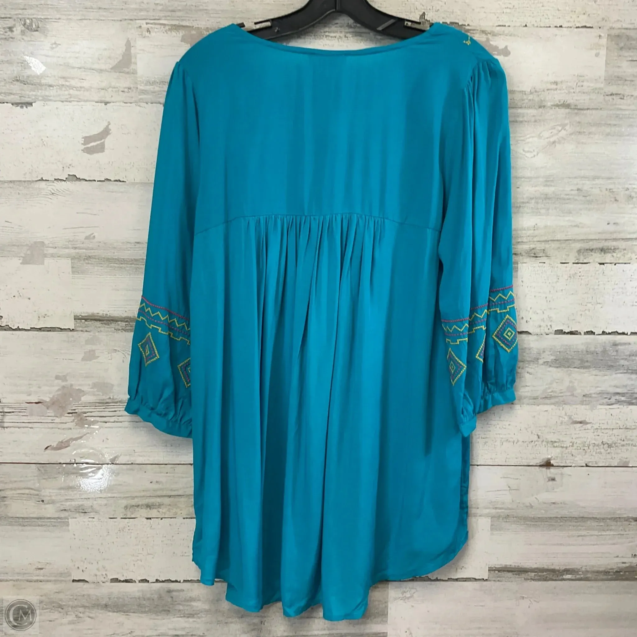 Top 3/4 Sleeve By Umgee In Blue, Size: L