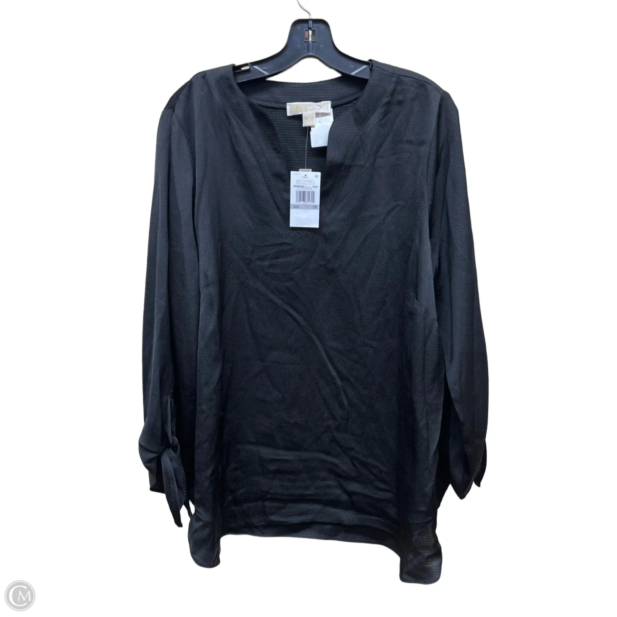 Top Long Sleeve By Michael By Michael Kors In Black, Size: 1x