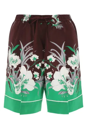 Valentino Floral Printed Drawstring Shorts