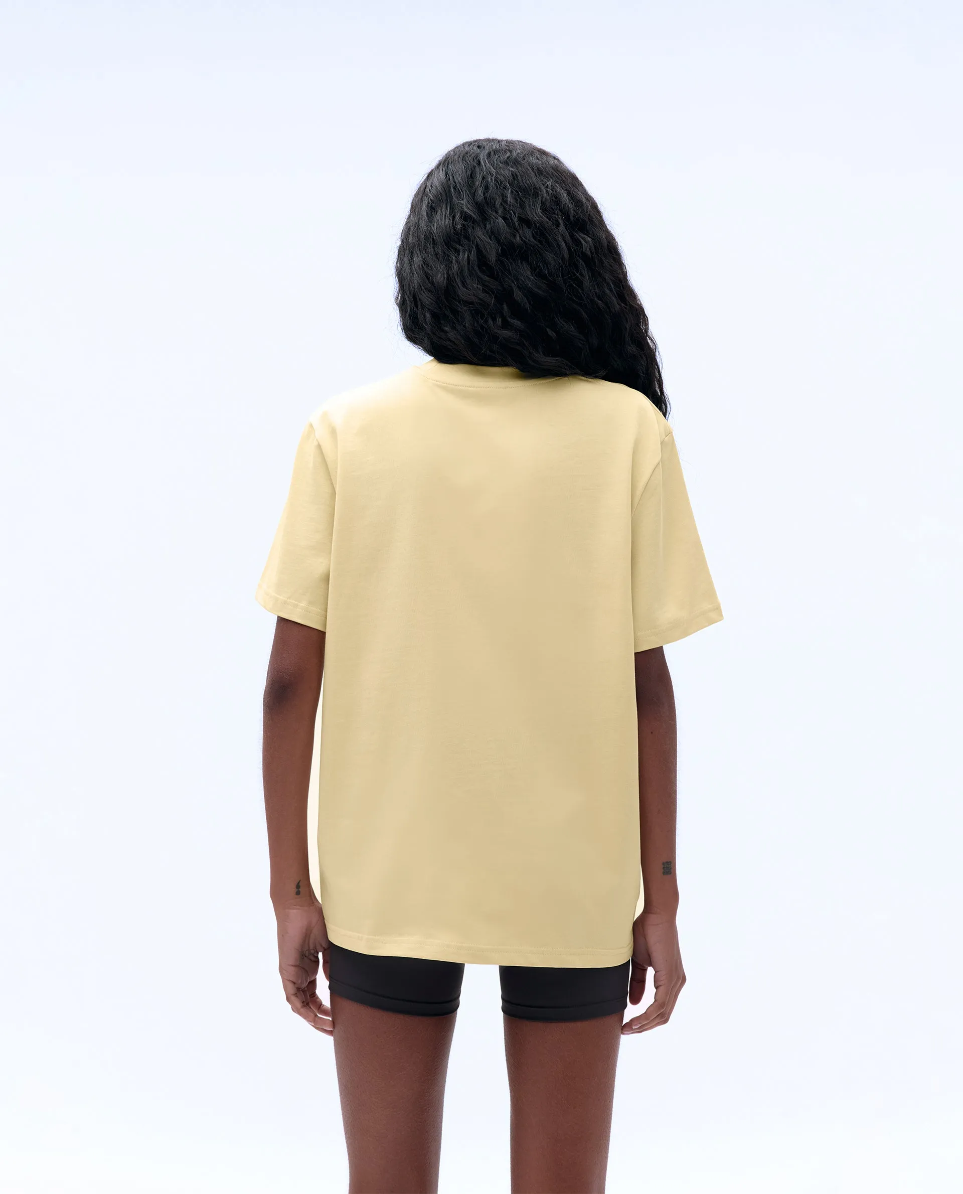 Varsity Short Sleeve Oversized T-shirt - Butter Yellow/Marshmallow White