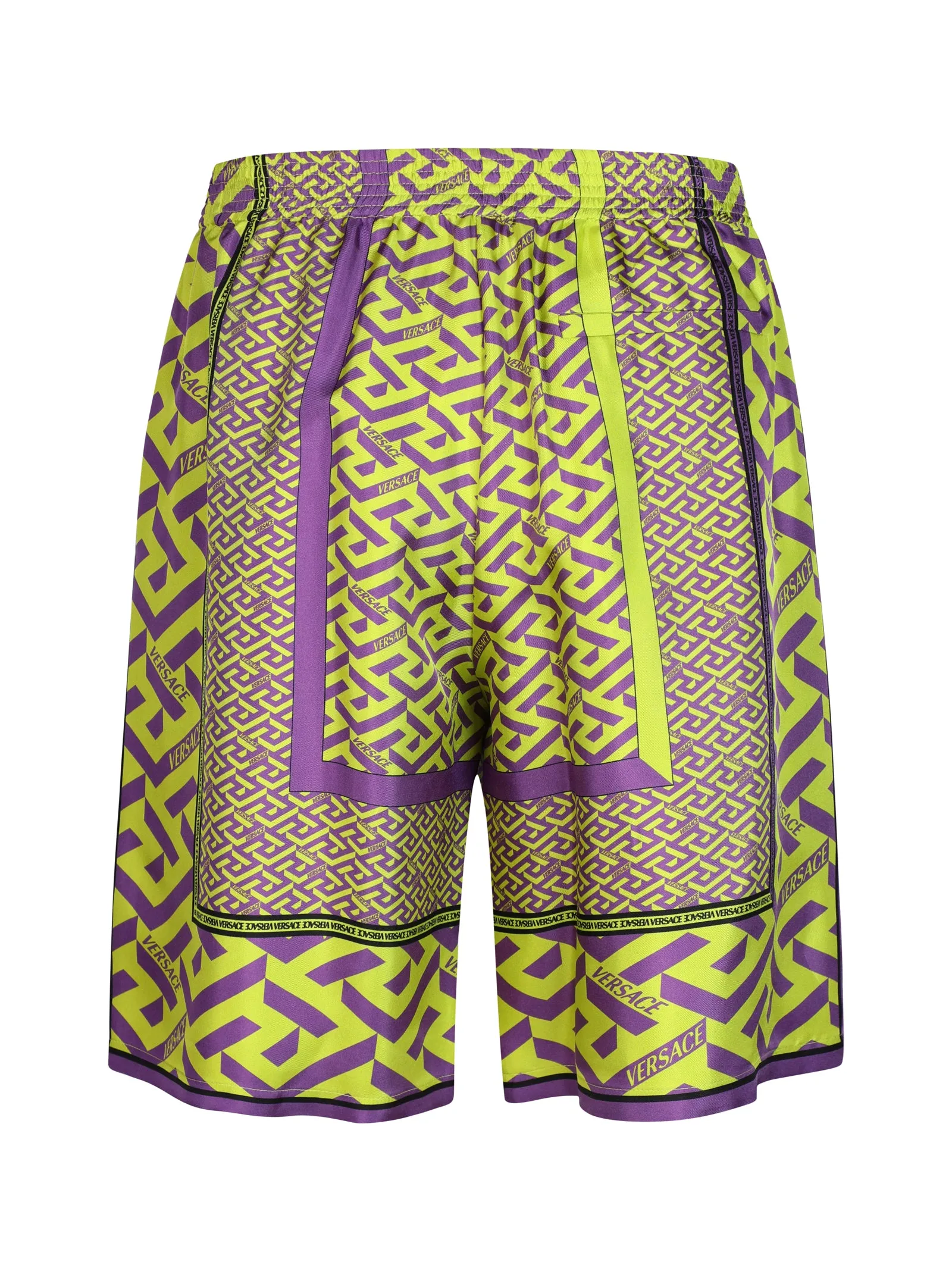 Versace Greca Pattern Logo Printed Shorts