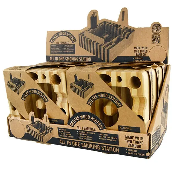 Wood Ashtray Smoker's Station - 6 Per Retail Ready Wholesale Display 21913