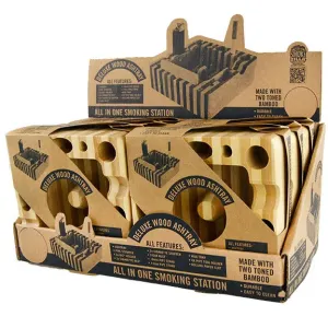 Wood Ashtray Smoker's Station - 6 Per Retail Ready Wholesale Display 21913