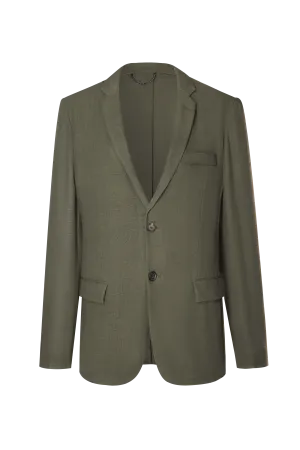 Wool-blend Notch-lapel Multiple-pocket Single-breasted Blazer