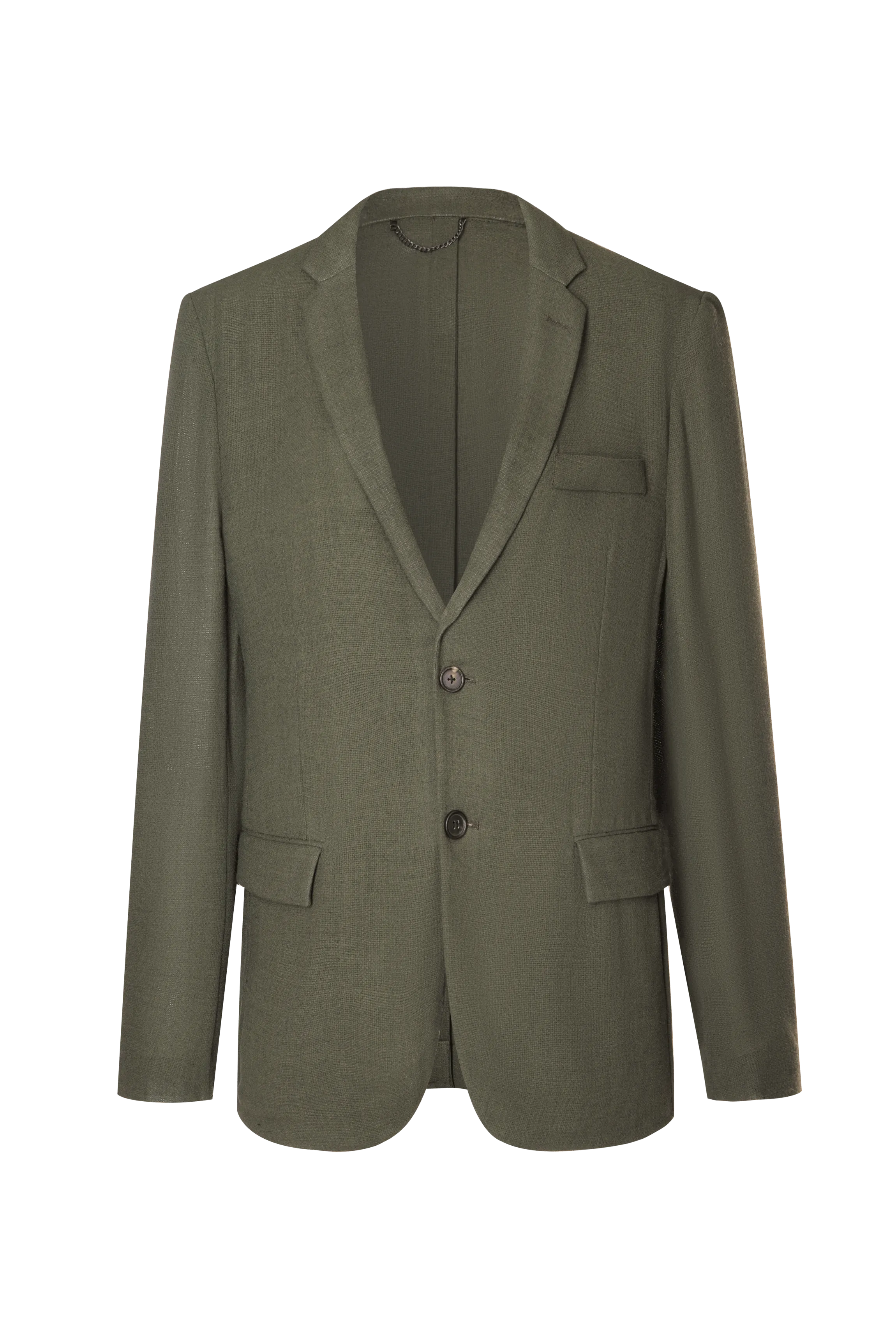 Wool-blend Notch-lapel Multiple-pocket Single-breasted Blazer