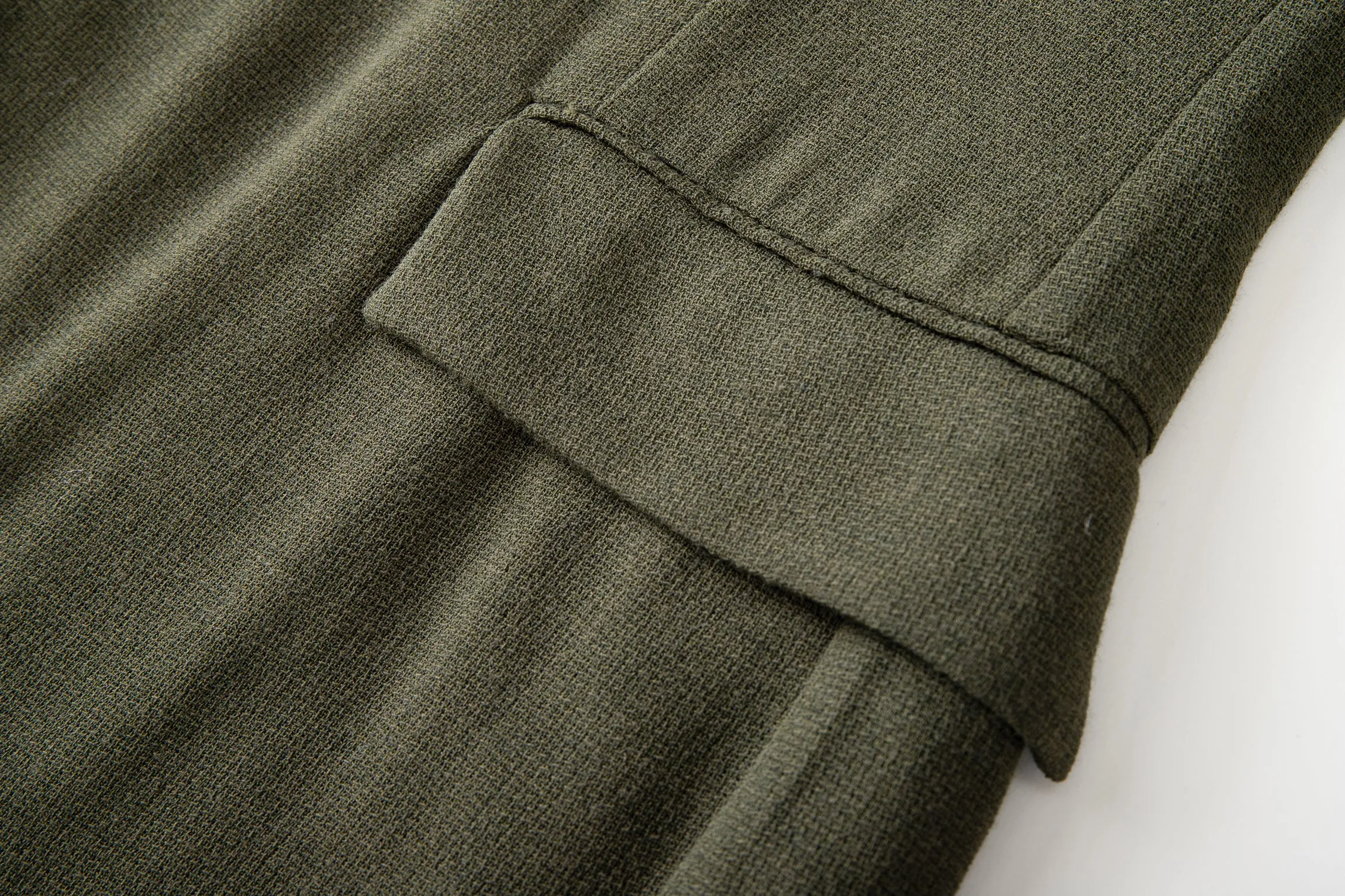 Wool-blend Notch-lapel Multiple-pocket Single-breasted Blazer