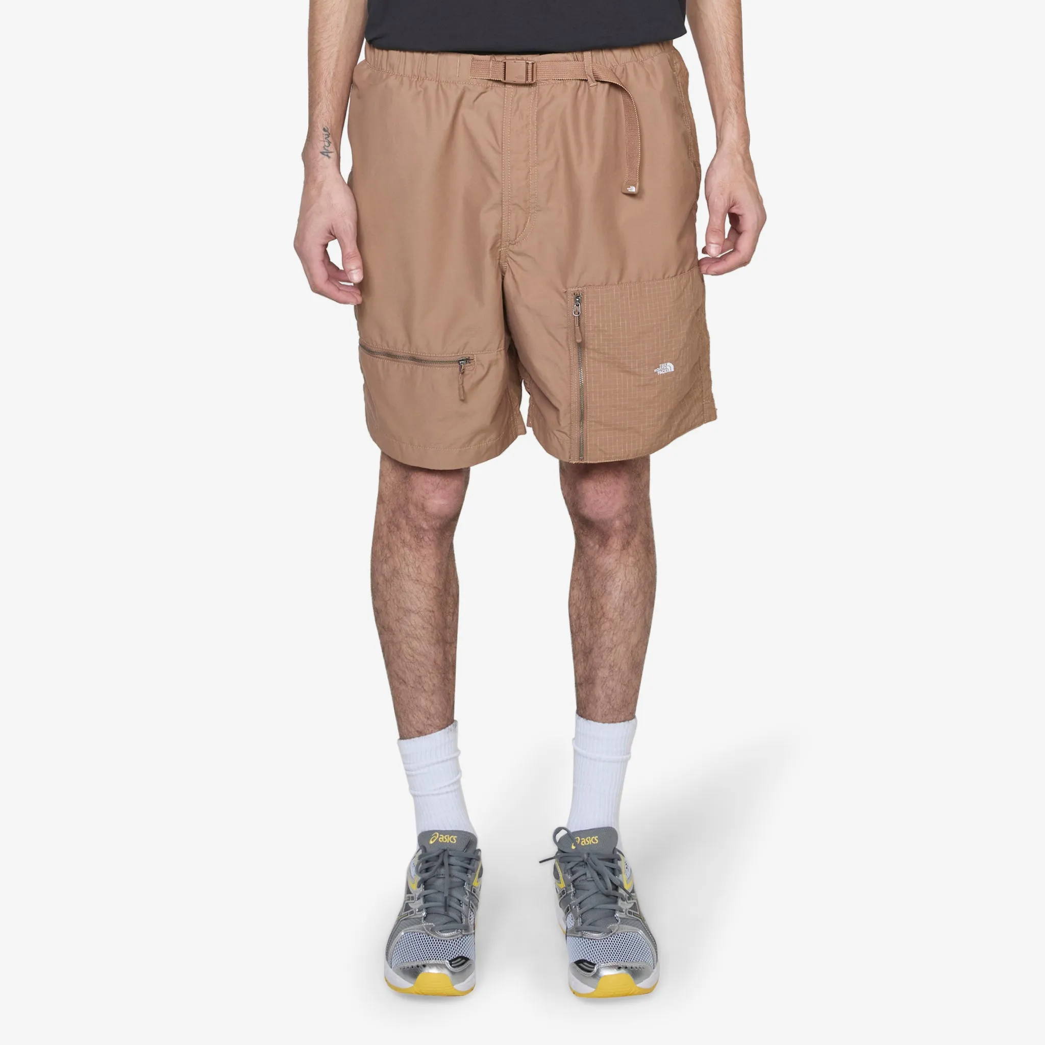 Woven Zipper Shorts Latte